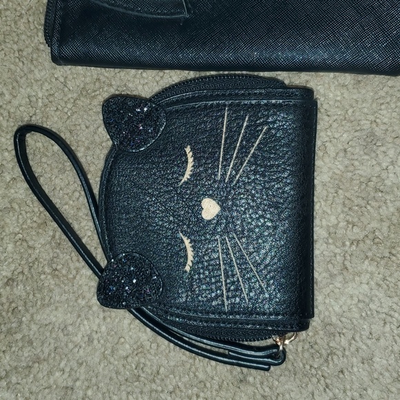 Lauren Conrad Black Cat coin purse and Large cat make up holder etc. - Picture 2 of 7